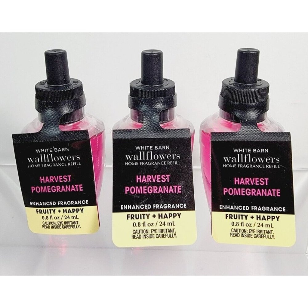3 HARVEST POMGRANATE Bath & Body Works Wallflowers Plug In Refill Bulbs NEW